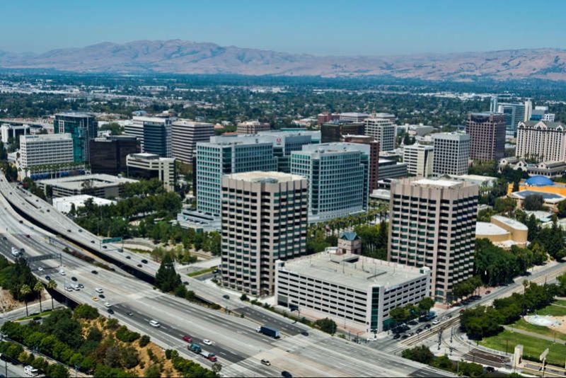 Aerial view of Silicon Valley